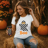 Halloween Schachbrett Geest Boo T-shirt