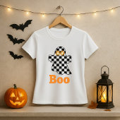 Halloween Schachbrett Geest Boo T-shirt