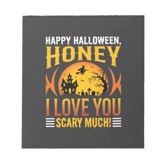 Halloween Schat Ik Hou Superdol Van Jou Notitieblok (Voorkant)