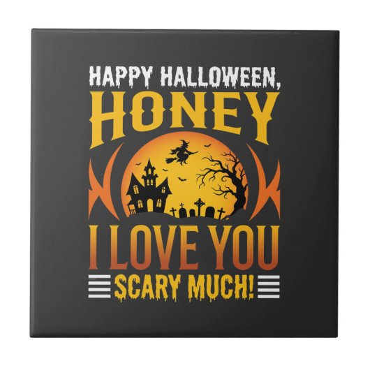 Halloween Schat Ik Hou Supergemeen Veel Van Jou Tegeltje (Voorkant)