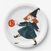 Halloween schattig baby shower heks verjaardag mei papieren bordje (Voorkant)