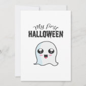 Halloween Schattig Boe Pasgeboren Baby Meisje Eers Feestdagenkaart (Voorkant)