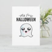 Halloween Schattig Boe Pasgeboren Baby Meisje Eers Feestdagenkaart (Staand voorkant)