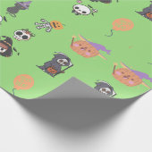 Halloween schattig chibi cadeaupapier (Hoek)