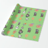 Halloween schattig chibi cadeaupapier (Uitgerold)