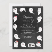 Halloween schattig eng geesten meisje verjaardagsf kaart (Voorkant)