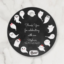 Halloween schattig eng spook meisje verjaardag dan bedankjes labels