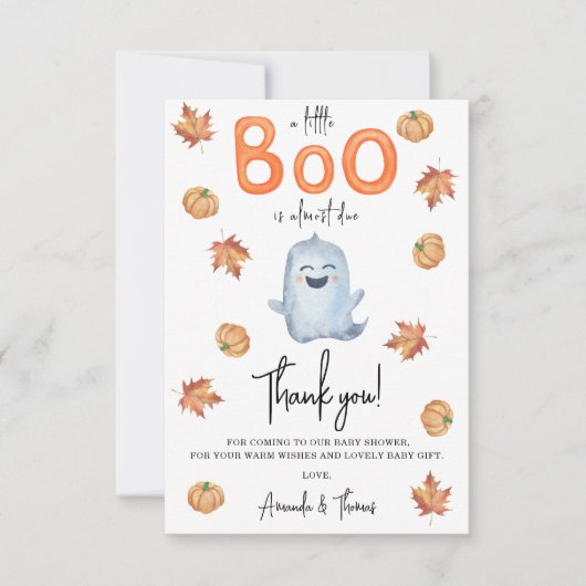 Halloween Schattig Geest bedankt babyshower (Voorkant)
