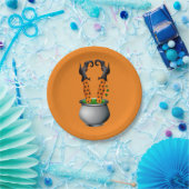 Halloween schattig grappig heks zwart en sinaasapp papieren bordje (Feest)