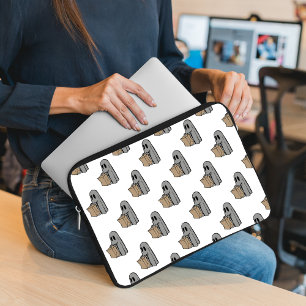 Halloween, Schattig grijs spook, Trick Or Treat, B Laptop Sleeve
