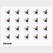 Halloween schattig heks meisje ronde sticker (Vel)