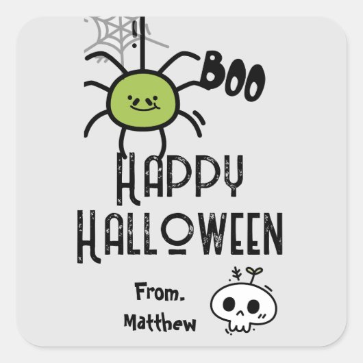 Halloween schattig modern feest gunst Sticker (Voorkant)