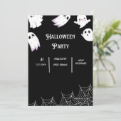 Halloween schattig spookfeest kaart (Staand voorkant)