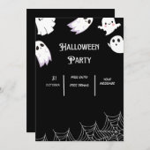 Halloween schattig spookfeest kaart (Voorkant / Achterkant)