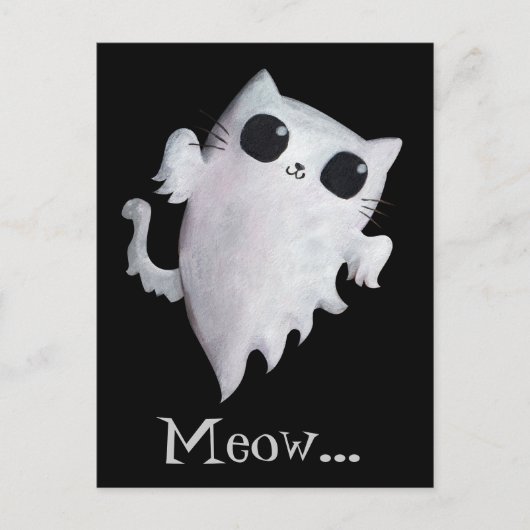 Halloween schattig spookkat briefkaart (Voorkant)