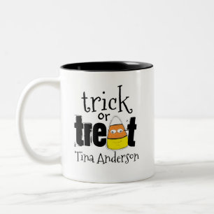 Halloween Schattig Whimsisch Snoep Mais Grappig Tweekleurige Koffiemok