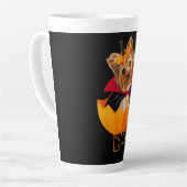 Halloween schattig Yorkshire terrier hond pompoen Latte Mok (Linkerhoek)
