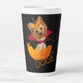 Halloween schattig Yorkshire terrier hond pompoen Latte Mok (Voorkant)