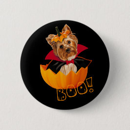 Halloween schattig Yorkshire terrier hond pompoen Ronde Button 5,7 Cm