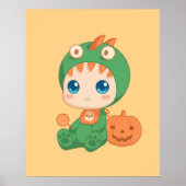 Halloween Schattige Baby Draak Dinosaurus Kostuum Poster (Voorkant)