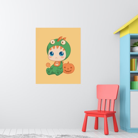 Halloween Schattige Baby Draak Dinosaurus Kostuum Poster (Kinderkamer 1)
