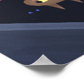 Halloween Schattige Bat Art Print (Hoek)