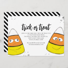 Halloween Schattige Candy Corn Trick or treat Scri Kaart