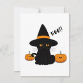 Halloween Schattige Cartoon Vrienden, Zwart Baby C Bedankkaart (Voorkant)