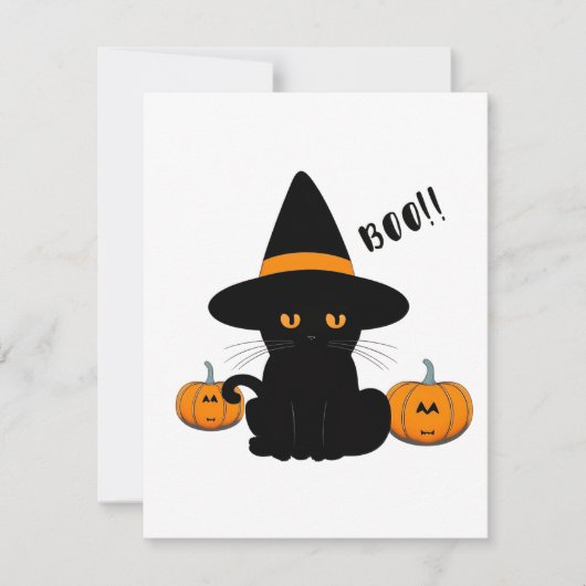 Halloween Schattige Cartoon Vrienden, Zwart Baby C Bedankkaart (Voorkant)