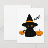 Halloween Schattige Cartoon Vrienden, Zwart Baby C Bedankkaart (Voorkant / Achterkant)