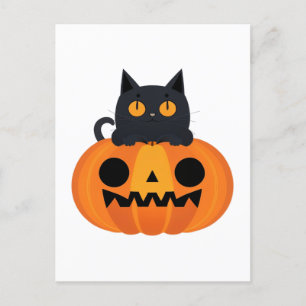 Halloween Schattige Cartoon Vrienden, Zwart Baby C Feestdagenkaart