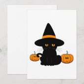 Halloween Schattige Cartoon Vrienden, Zwart Baby C Feestdagenkaart (Voorkant / Achterkant)