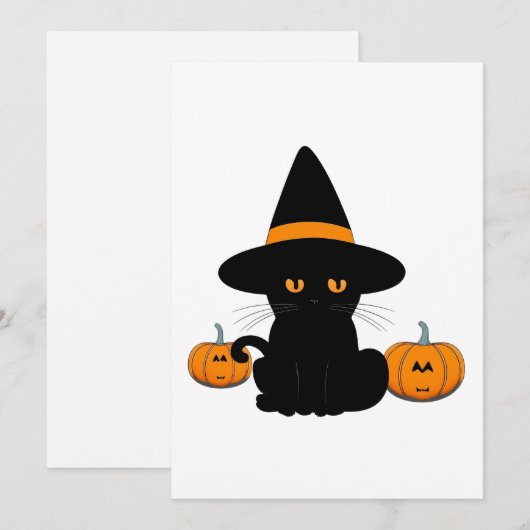 Halloween Schattige Cartoon Vrienden, Zwart Baby C Feestdagenkaart (Voorkant / Achterkant)