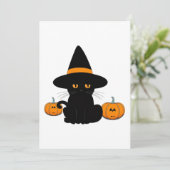 Halloween Schattige Cartoon Vrienden, Zwart Baby C Feestdagenkaart (Staand voorkant)