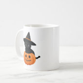 Halloween Schattige Cartoon Vrienden, Zwart Baby C Koffiemok (Voorkant links)