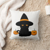 Halloween Schattige Cartoon Vrienden, Zwart Baby C Kussen (Deken)