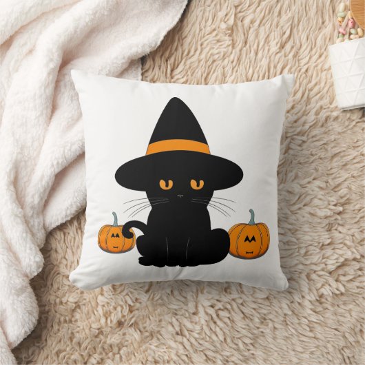 Halloween Schattige Cartoon Vrienden, Zwart Baby C Kussen (Deken)