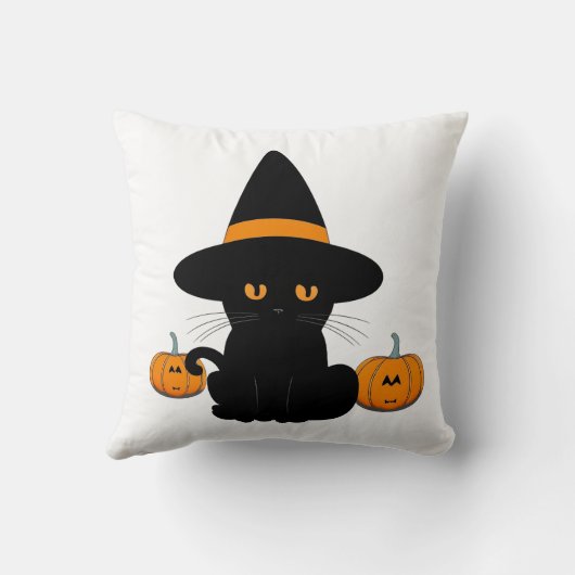 Halloween Schattige Cartoon Vrienden, Zwart Baby C Kussen (Achterkant)