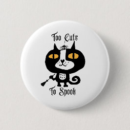 Halloween Schattige Cat Black Te Schattige om te s Ronde Button 5,7 Cm