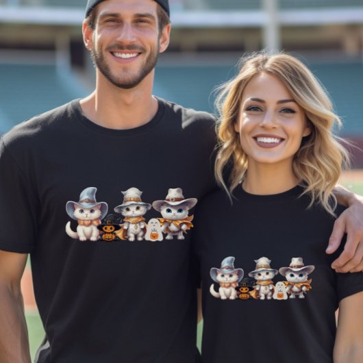 Halloween Schattige Cats Ghost Pumpkin Spooky Autu T-shirt