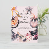 Halloween schattige coquette Verjaardagsfeestje Ui Kaart (Staand voorkant)