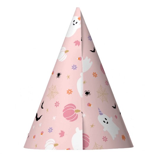 Halloween Schattige Dusty Pink Ghost Feesthoedjes (Achterkant)