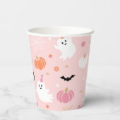 Halloween Schattige Dusty Pink Ghost Papieren Bekers (Achterkant)