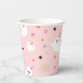 Halloween Schattige Dusty Pink Ghost Papieren Bekers (Voorkant)