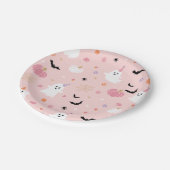 Halloween Schattige Dusty Pink Ghost Papieren Bordje (Gekanteld)