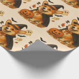 Halloween Schattige feestelijke Corgi Hondenliefhe Cadeaupapier