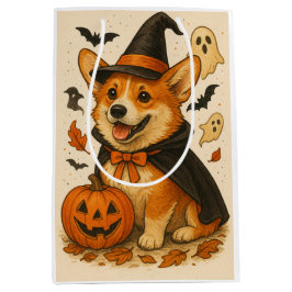Halloween Schattige feestelijke Corgi Hondenliefhe Medium Cadeauzakje