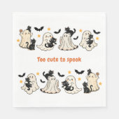 Halloween Schattige Funny Spooky Ghost Cat - Herfs Servet (Voorkant)