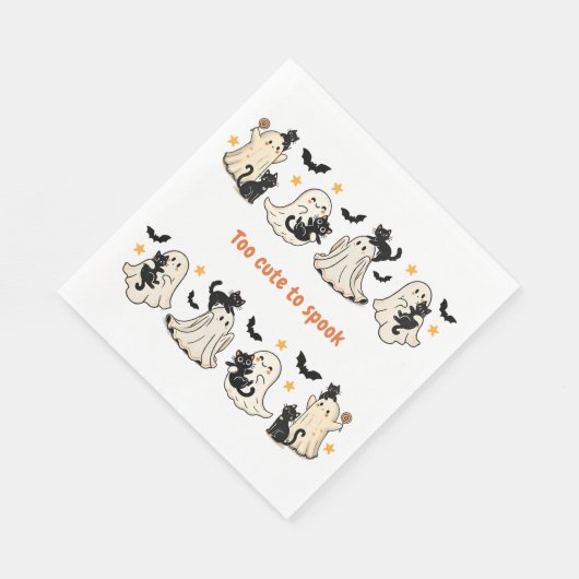 Halloween Schattige Funny Spooky Ghost Cat - Herfs Servet (Hoek)