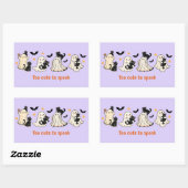 Halloween Schattige Funny Spooky Ghost Cat Rechthoekige Sticker (Vel)